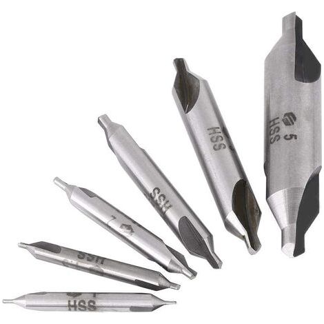 Kit de 6pcs Forets à Centrer HSS 60° Ø 1/1.5/2/2.5/3/5mm pour Métal (1/5)