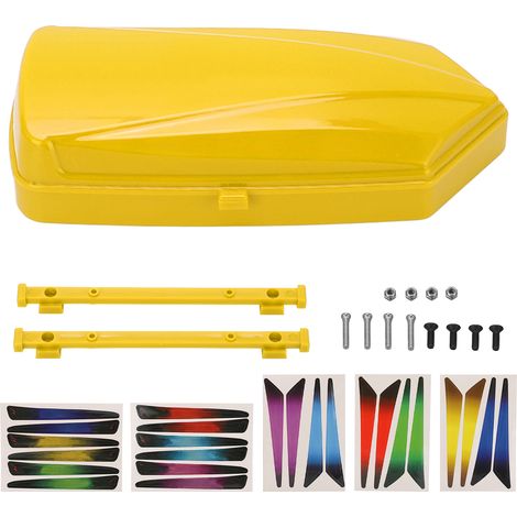 Sacoche de toit pour voiture RC SCX10 90046 1/10 1/8 (jaune) avec autocollants de fixation et écrous. (1/5)