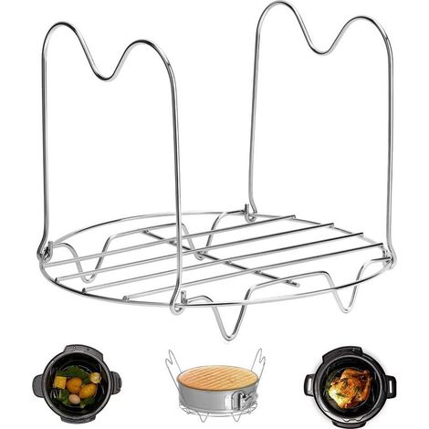 Mit Griffen, kompatibel mit Zubehör für Instant Pots mit 6 und 8 Litern Fassungsvermögen, und einem Draht-Dampfeinsatz, ideal zum einfachen Entnehmen Ihrer köstlichen Fleisch- und Gemüsegerichte. (1/5)