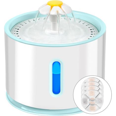Fontaine à Boire pour Chat 2.4L, Fontaine pour Animaux de Compagnie Super Silencieuse avec Lumières LED - Filtration Multiple, 3 Modes de Débit d'eau, 72 Heures de Protection Contre Le Manque d'eau
