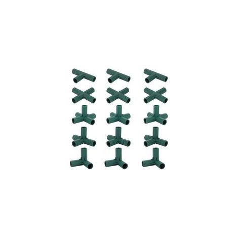 Lot de 15 Connecteurs De Cadre De Serre, Connecteurs d'angle pour Cadre De Jardin Tige d'hélice de 16 mm 5 Types de Support Stable Robuste pour Serre (1/5)