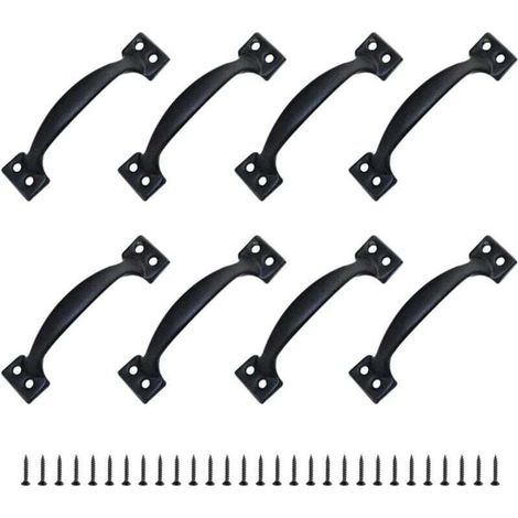 8 Maniglie per mobili rustiche in lega di zinco, pomelli per porte, interasse per cucina, porta del fienile, giardino, capanno (120 mm) -Crezuo