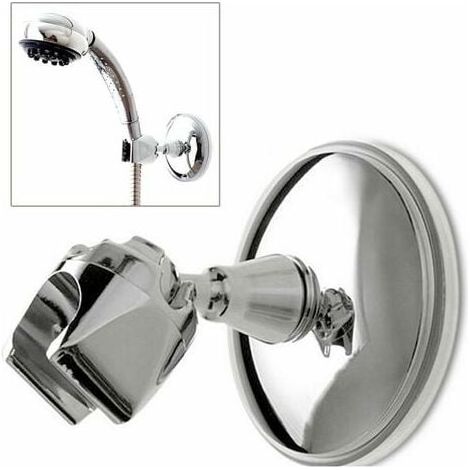 Support de pommeau de douche Ventouse Support mural Ventouse Ventouse Douchette Réglable Chrome avec Support de douche rotatif à 360° pour douchette (1/4)