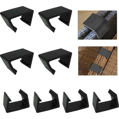 Lot de 8 clips de fixation antidérapants pour meubles : canapé, patio, osier, salle à manger, chaises en rotin, jardin (2,24 pouces). (1/5)