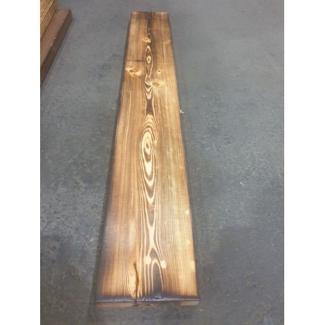 neue grosse Holzplanke geflammt 100cm x 14,5cm Holzstärke 3cm aus Nadelholz (1/5)