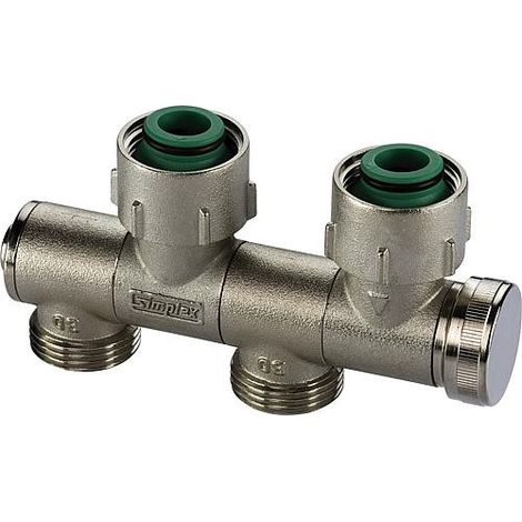 Flamco Bloc de robinetterie VARIOCON, pivotant FE2 G3/4i x G3/4a MS vern. avec cône, avec purge, F12004