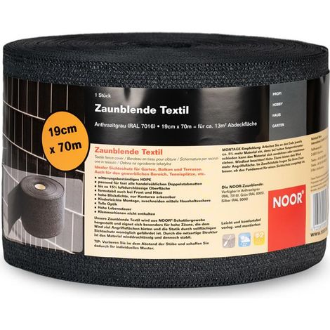 Zaunblende Textil 0,19 x 70 m anthr. RAL 7016