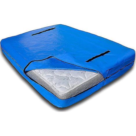 Housse de matelas imperméable en tissu Oxford, housse de matelas portable pour déménagement, bleue - 155 x 90 x 17 cm (1/3)