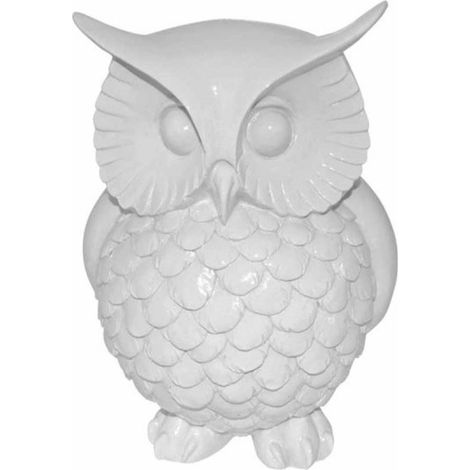 Statue Déco Chouette "Harry" 22cm Blanc