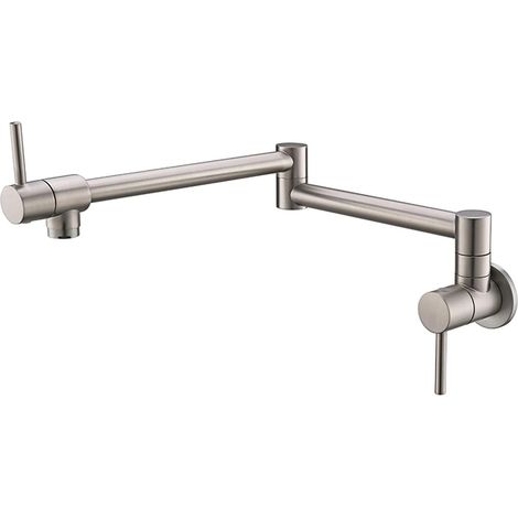 Robinet de remplissage de pot Robinet mural pliant pliable robinet robinet robinet mural unique Robinet de lavabo à un seul trou ROSE ROSE ROSSE POINTE POWER PLIERING SPOUT Robinet pliant ( Color : Ni (1/5)