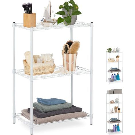 Étagère à épices minimaliste empilable, étagère/tiroir de rangement à 3 niveaux, 45 x 30 x 80 cm – Blanc (1/5)