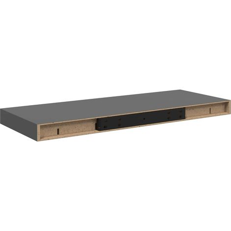 Maison Exclusive - Schweberegal Hochglanz-Grau 60x23,5x3,8 cm MDF (1/5)