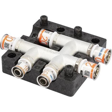 Raccord croisé S-Sertir PLUS HK Uponor avec boîte d’isolation Ø20mm-Ø20mm-Ø20mm (1/2)
