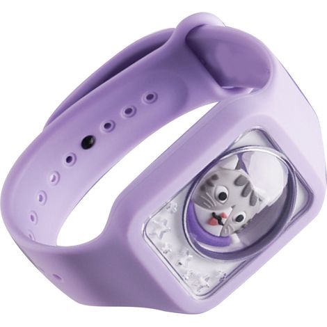 Bracelet anti-moustiques Lebeibei aux huiles essentielles de plantes pour enfants et bébés, montre anti-moustiques d'extérieur, bracelet en silicone, lilas (1/5)