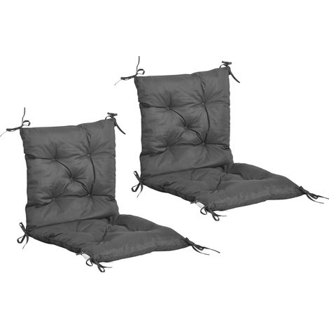 Set of Two Outdoor Seat Cushions - Dark Grey