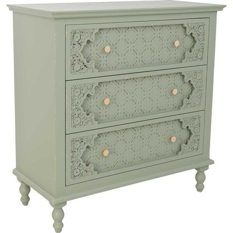 Comoda de madera verde 80x36x80.5h cm (1/5)