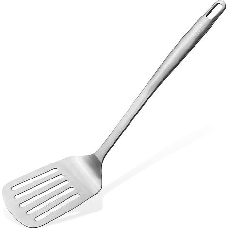 Spatule ajourée 31 cm, design élégant, acier inoxydable, finition satinée (couleur : argent)