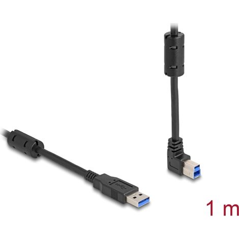 Delock Cable USB 5 Gbps Tipo-A macho a Tipo-B macho 90Â° acodado hacia arriba 1 m