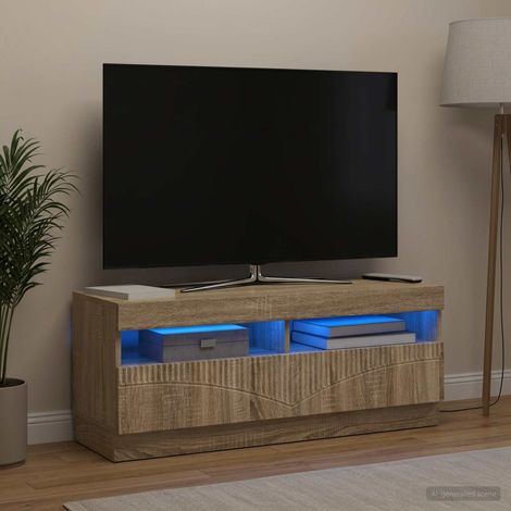 vidaXL Mueble de TV LED Roble Sonoma Madera de ingeniería (1/5)