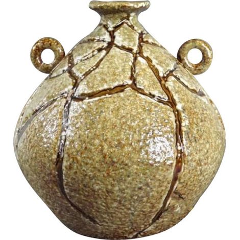 Vaso in ceramica color miele, 25x25 cm (1/2)