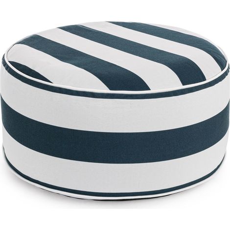 Pouf gonfiabile con righe e tessuto in spun poliestere con cerniera a scomparsa (1/5)