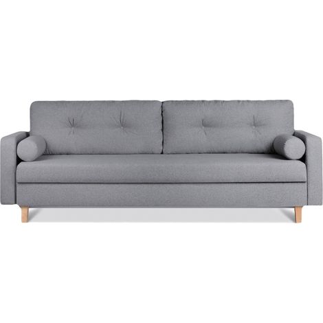 KONSIMO ERISO Schlafsofa 3-Personen mit ausziehbare Liegfläche 196x150 cm, Grau (1/5)