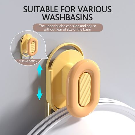 Support Pour Serviettes - Sans Perçage - Adhésif Fort - Pour Carrelage Verre Miroir Acier Inoxydable - 12,4 x 6 x 5,3 cm - 1 Pièce (1/4)