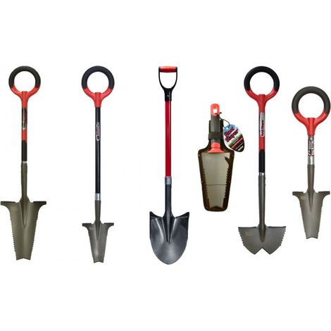 Venteo – Pack ultime d'outils de jardin multifonctions en acier de carbone – Poignée 360° – Pour creuser, couper et ratisser efficacement