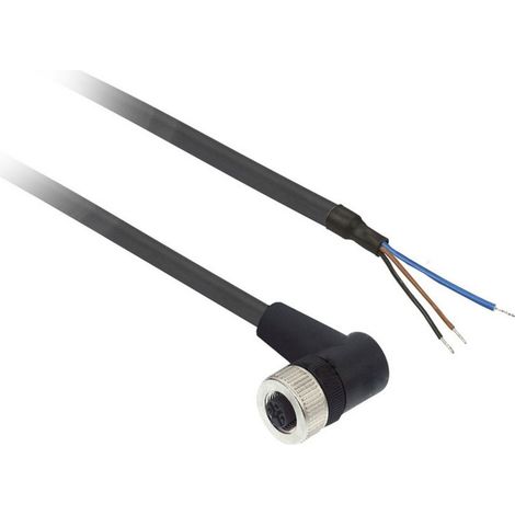 Conector hembra acodado M12 3 contactos con cable XZCP1340L2 de Schneider (1/2)