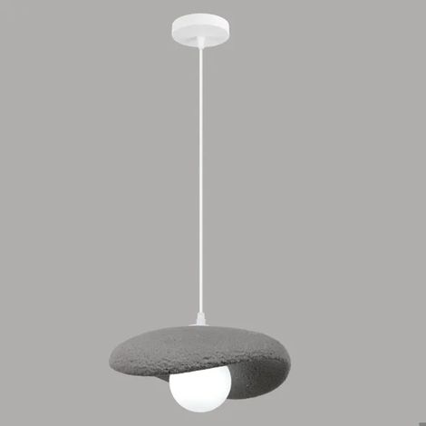 Lustre Suspension Moderne,20cm Lampe de Plafond Vintage Abat-jour en Ciment Gris G9 Luminaire Plafonnier,Lumière chaude (1/5)