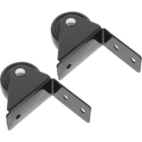 de 2 roulettes noires robustes pour meubles et bagages (1/5)