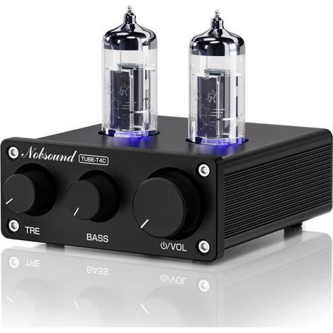Mini préampli à tube : préamplificateur audio stéréo classe A avec contrôle des basses et des aigus pour amplificateur stéréo domestique, haut-parleur actif, systèmes audio de bureau