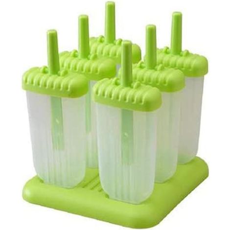 Eisform – 6 Stück – Lebensmittelechtes PP – 15,2 x 14 x 16,5 cm – Für Eiscreme, Gelee und Joghurt – Rosa, Grün, Blau (1/5)