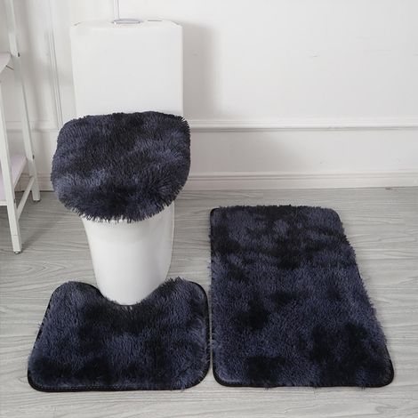 Tapis De Salle De Bain Ensemble - Couvercle De WC - Dos Anti-dérapant - Lavable En Machine - 50x80 cm 50x40 cm 51x47 cm - 3 Pièces (1/5)