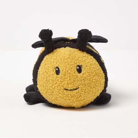 HOMESCAPES Yellow Bee Door Stopper, Decorative Fabric Door Stop