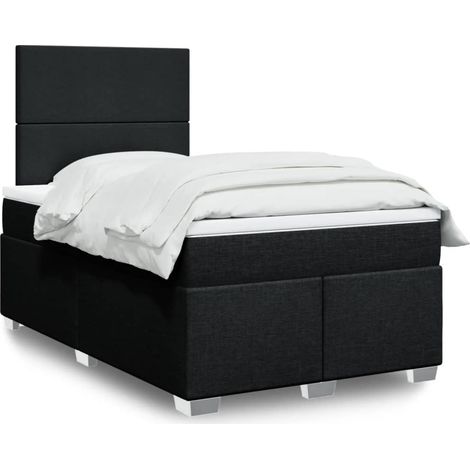 Boxspringbett mit Matratze Schwarz 120x200 cm Stoff