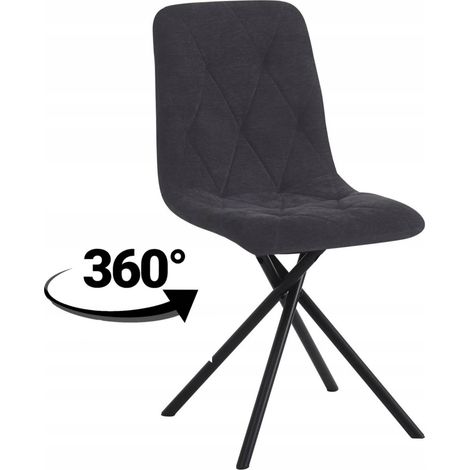 Poltrona girevole a 360° nera Wind 99 per soggiorno, imbottita, stile moderno classico (1/5)