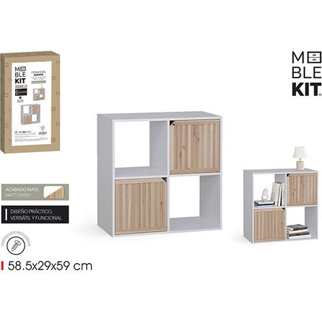 ESTANTERIA 4 CUBOS 2 PUERTAS