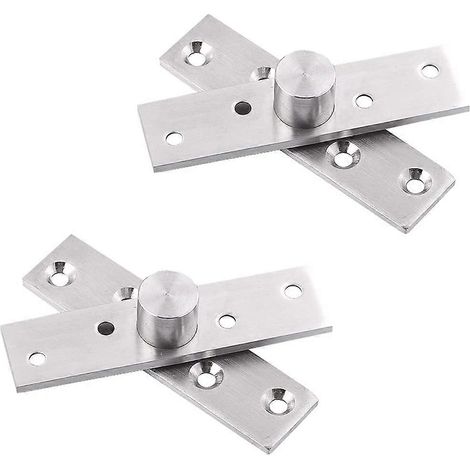 Lot de 2 charnières de porte pivotantes à 360° en acier inoxydable avec vis de fixation 75 x 17 mm (1/5)