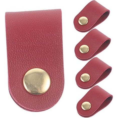 5pièces Sangle Organisation De Câbles Réutilisable -câble Pratique Pour Enrouler Fils Audio Usb Tv Ordinateur Appareils Électroniques Rouge Foncé - (1/5)