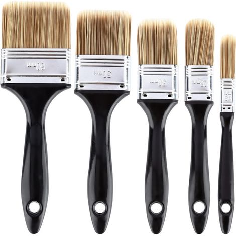 Lot de 5 pinceaux Pinceaux Pinceaux plats pour le bricolage, l'émaillage, le laquage et l'apprêt (1/5)