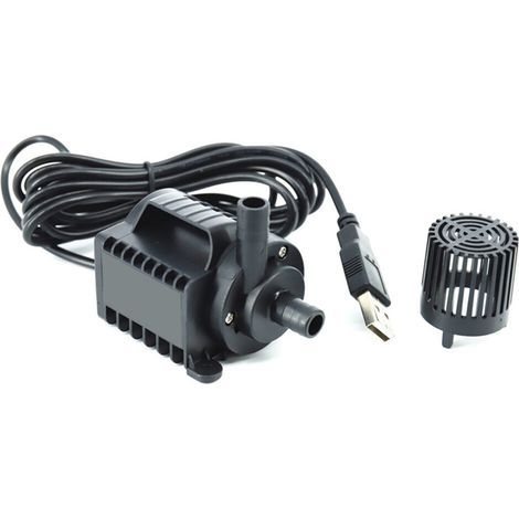 Pompe à Eau Submersible 5 V 0-600 L/H Petite Pompe de Fontaine 8 Niveaux Réglables avec Élévation de 0 à 7,2 Pieds Chargement USB pour Piscine (1/4)