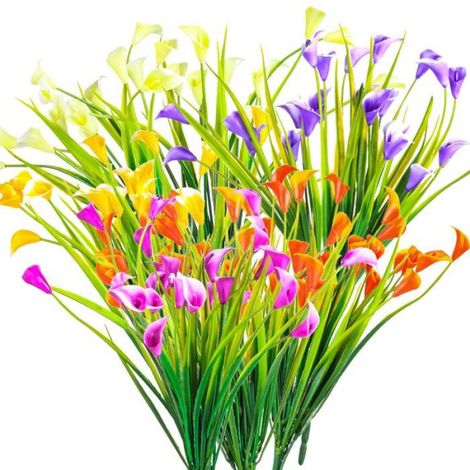 6 Pièces Fleurs Artificielles de Lis Fleurs en Décoratives Bouquets de Fausses Plantes Décorations Intéri FLEUR-PLANTE ARTIFICIELLE (1/5)