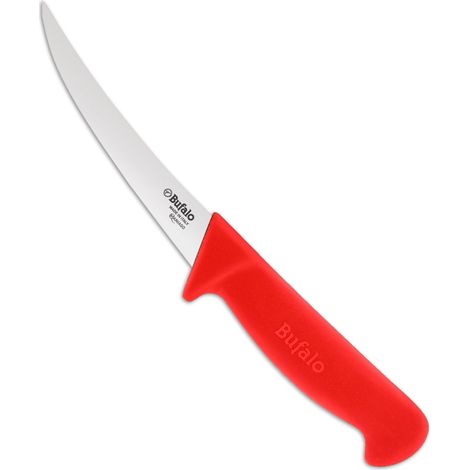 Coltello per Disosso Curvo Lama 13 cm Bufalo S102/13 Manico Rosso (1/2)
