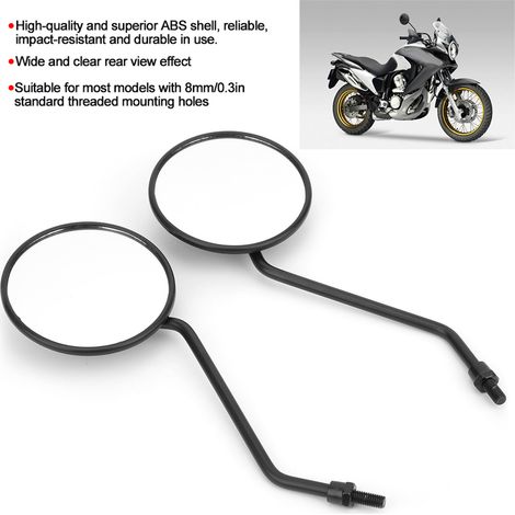 2 rétroviseurs universels ronds rétro pour moto, vélo électrique et scooter (8 mm) (1/5)
