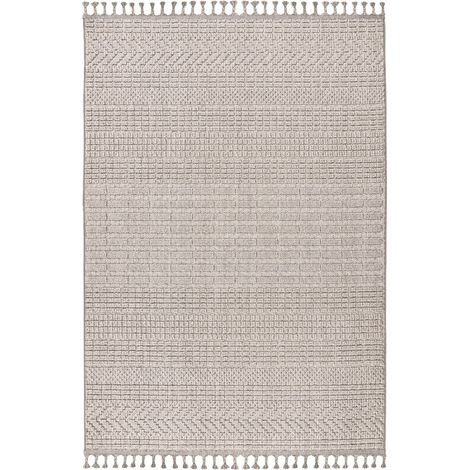 Tapis intérieur argenté moderne robuste et déperlant - 150 x 80 cm (1/5)