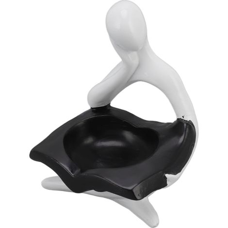Bougeoir sculpté en résine, personnages abstraits innovants, porte-bougie, bougeoir décoratif pour lecteur de bibliothèque, livre noir (1/5)