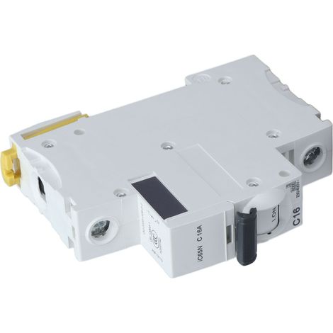 Disjoncteur miniature 1P, isolateur de courant différentiel, montage sur rail DIN, 230 V/400 V, 16 A, IC65N C16 (1/5)
