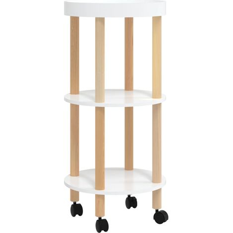 Servierwagen 3 Etagen Weiß 38x38x82cm Holzwerkstoff Kiefernholz vidaXL (1/5)