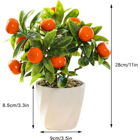Künstlicher Obstbaum im Topf, kleiner dekorativer Topf zur Simulation einer Pflanzung (1/5)